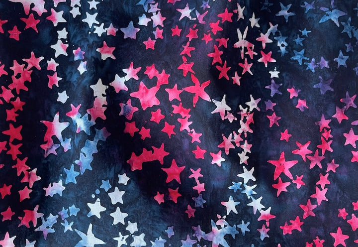 Patriotic Stars (Hold the Stripes) Cotton Batik (Made in Indonesia)
