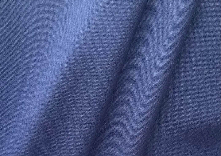 Vibrant India Ink Blue Wool Pique (Made in Italy)