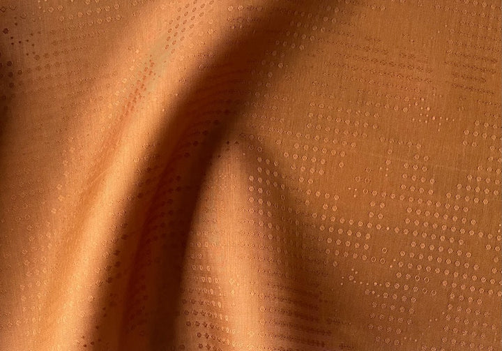 Pumpkin Saffron Hexagonal Rayon Bemberg Twill Jacquard Lining (Made in Italy)