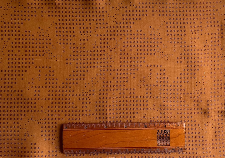 Pumpkin Saffron Hexagonal Rayon Bemberg Twill Jacquard Lining (Made in Italy)