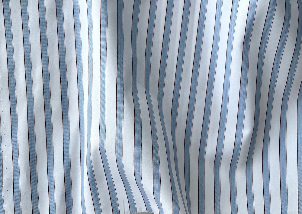Cotton Fabric, Classic Powder Blue & White Shadow Stripe Cotton Shirting  (Made in Italy) – Britex Fabrics