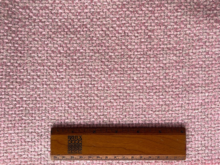 Climbing Tea Rose Pink Wool Blend Bouclé (Made in Spain)