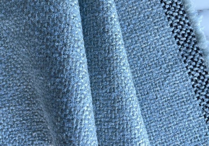 Celestial Sky Blue Wool Blend Bouclé (Made in Spain)
