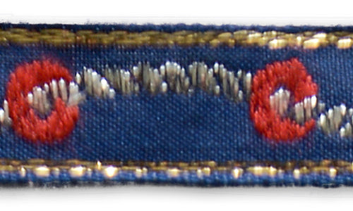 1/2" Silver Threaded Berries Brocade Ribbon (Made in France)