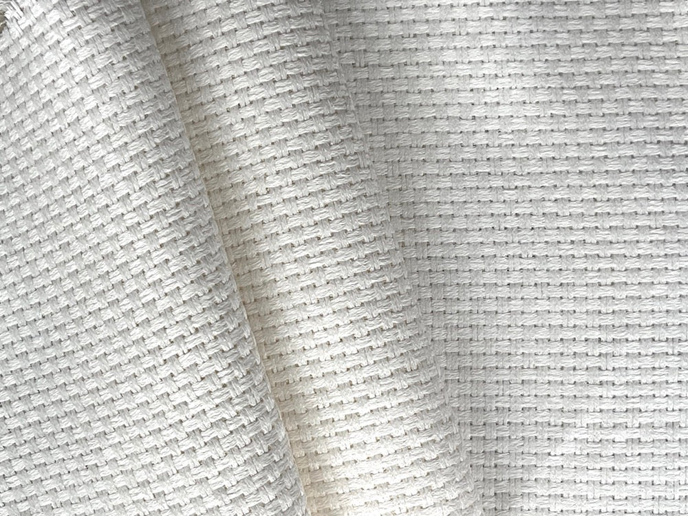 Couture White Braided Cotton Suiting (Made in Italy)