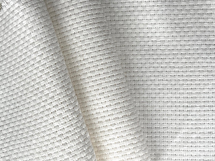 Couture White Braided Cotton Suiting (Made in Italy)