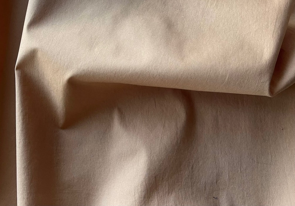 Pale Caramel Mocha Stretch Cotton Poplin Shirting (Made in Italy)