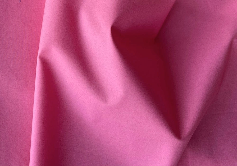 Saturated Peony Pink Crisp Cotton Poplin Shirting (Made in Italy)