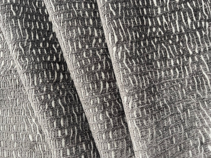 Sophisticated Ash Grey Viscose Blend Chenille Velvet (Made in India)