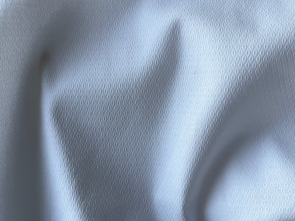 White Stylized Marquise Stretch Cotton Jacquard Shirting (Made in Italy)