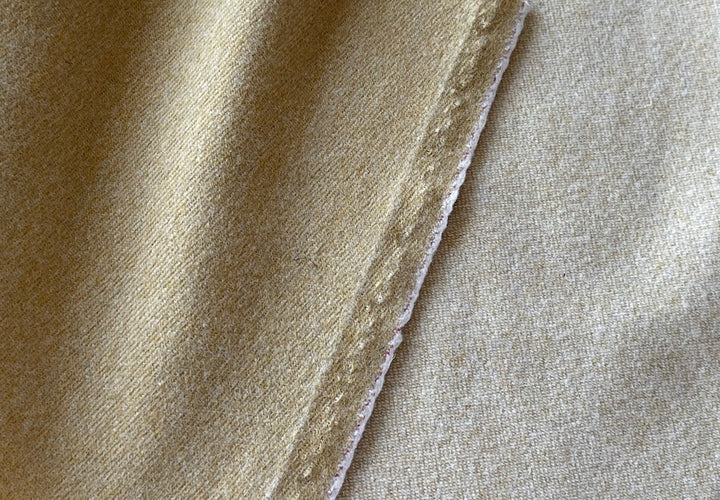 Brushed Flaxen Wheat Twill Wool Coating