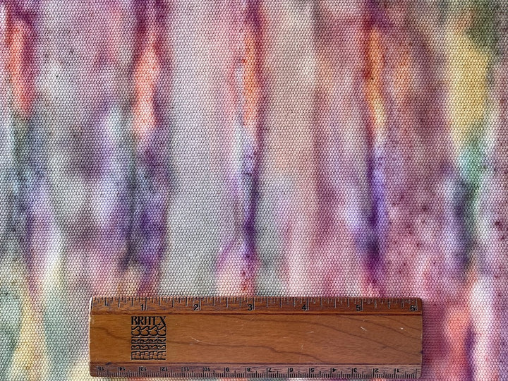 Muted Rainbow Tie-Dye Stripe Cotton Canvas (Made in India)