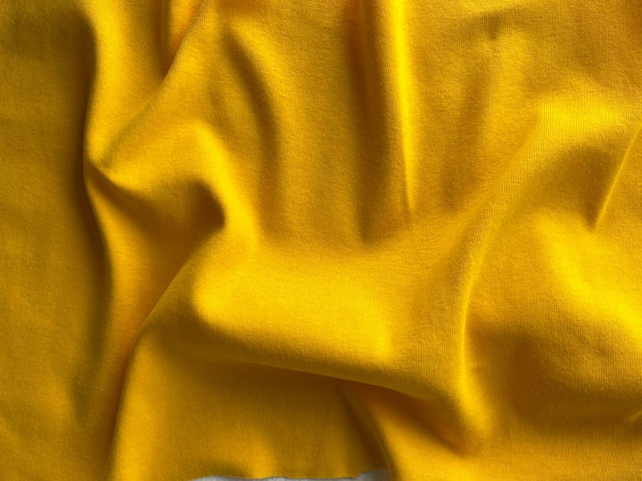 Ribbed Saturated Marigold Yellow Cotton Knit