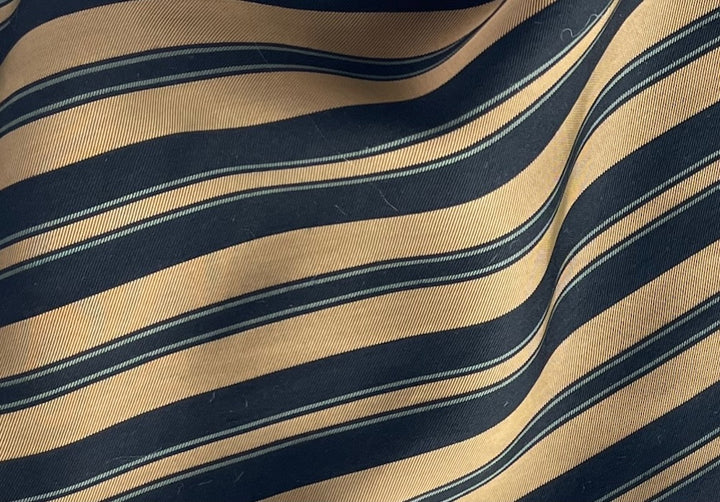 Striped Soft Black Camel Rayon & Silk Bemberg Lining (Made in Italy)