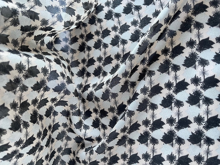 Semi-Sheer 1930s-Inspired Floral Blue Mist & Primrose Pink Rayon Georgette (Made in Italy)