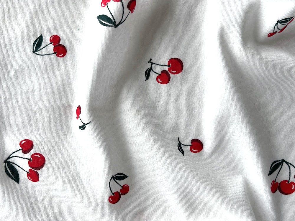 Cherries in the Snow Mid-Weight Cotton Knit