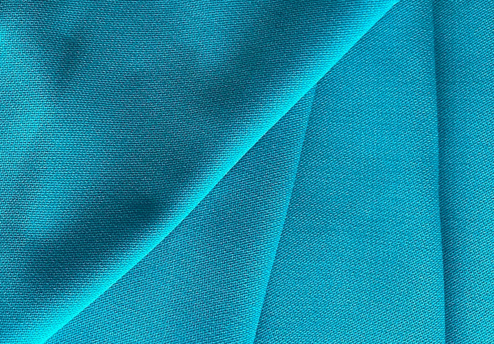 Designer Swimming Pool Blue Wool Tricotine Twill (Made in Italy)
