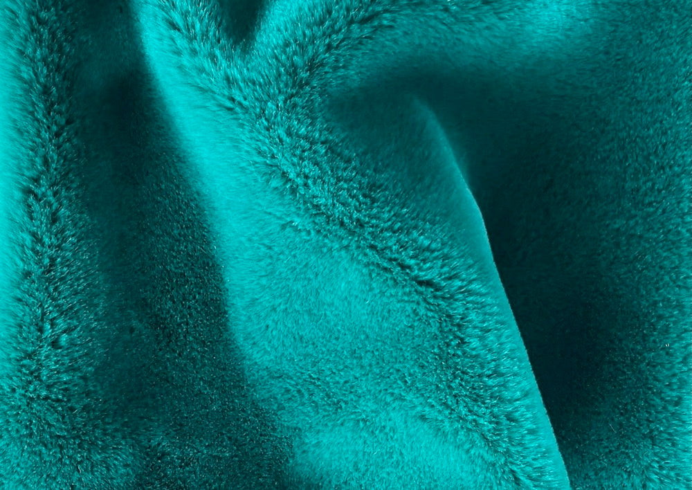 silk velvet fabric, High-End Plush Tantalizingly Teal Polyester