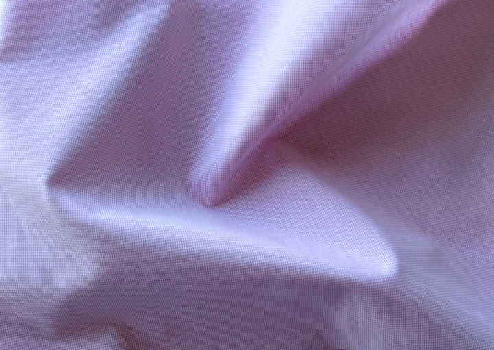 Delightful Rosebud Pink & White Micro-Check Cotton Shirting