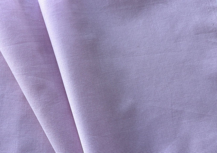Delightful Rosebud Pink & White Micro-Check Cotton Shirting