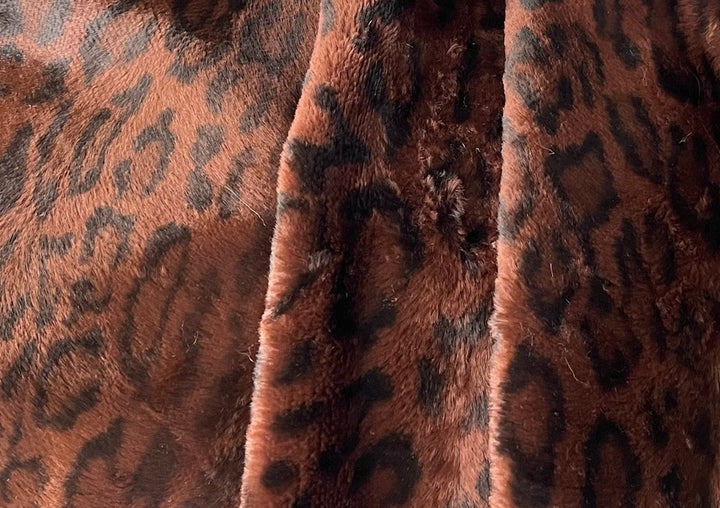 Frisky Chestnut & Black Cheetah Cotton Blend Faux Fur