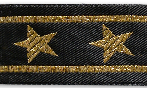 1" Gold Metallic Stars Ribbon
