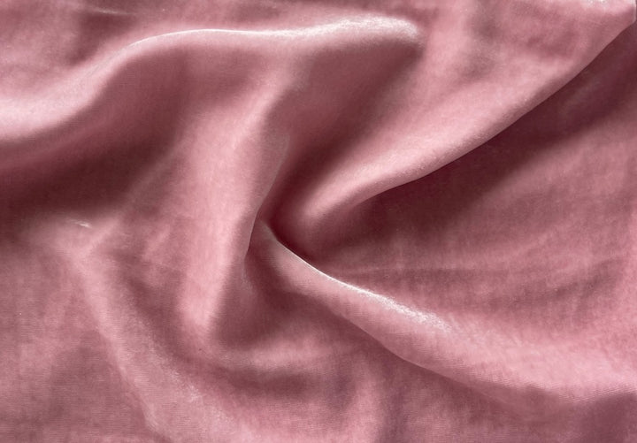 Elegantly Supple Soft Antique Mauve Silk & Rayon Blend Velvet  (Made in China)