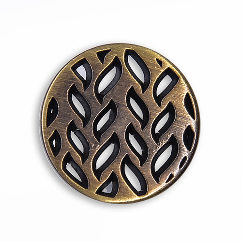 Vining Leaves Antique Gold Metal Button (Made in USA)