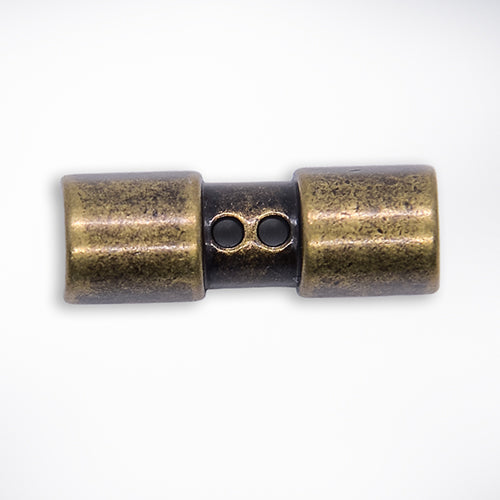 1 1/8" Barbell Antique Gold Metal Toggle Button (Made in Germany)