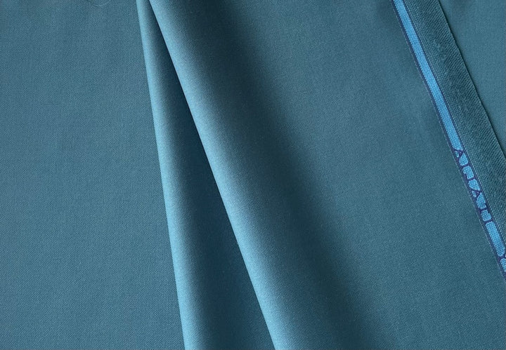 Victorian Teal Selvedged 150s Wool Suiting  (Made in Italy)