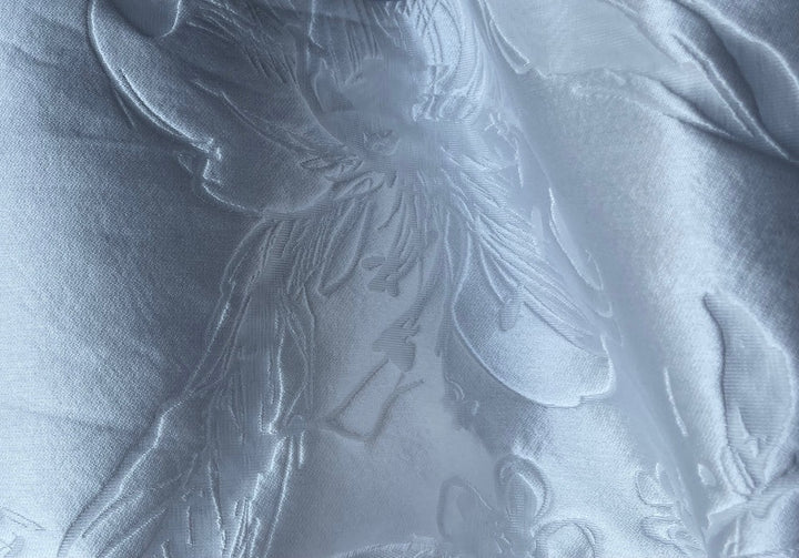 Airy White Silk Blend Jacquard Mock Organza (Made in Italy)