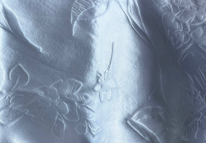 Airy White Silk Blend Jacquard Mock Organza (Made in Italy)