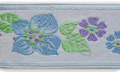 2" Blue & Lavender Posies Ribbon