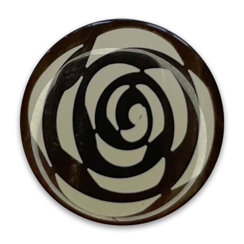 Espresso & Cream Stylized Rose Plastic Button (Made in Italy)