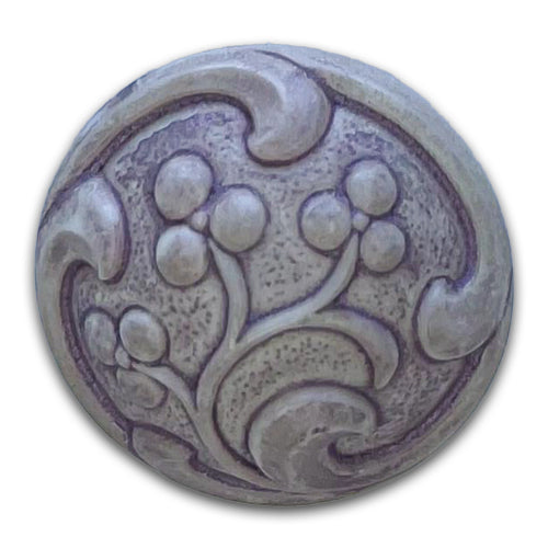 Art Nouveau Lilac Blossom Glass Button (Made in Germany)