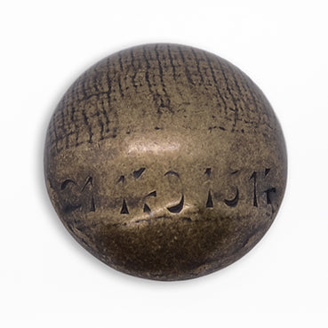 1 1/8" Domed Calligraphic Antique Gold Metal Button (Made in Germany)