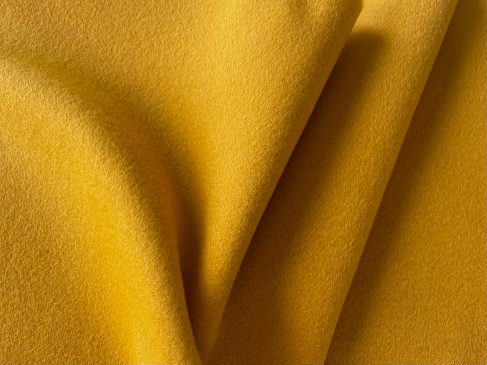 High-End Spicy Goldenrod Cashmere & Wool Blend Coating (Made in Italy)