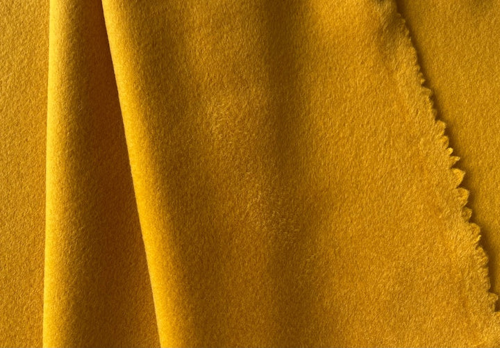 High-End Spicy Goldenrod Cashmere & Wool Blend Coating (Made in Italy)