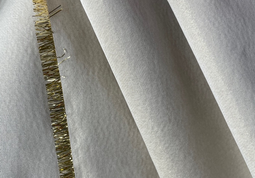 Metallic Golden Ivory Glimmer Polyester Brocade (Made in Italy)