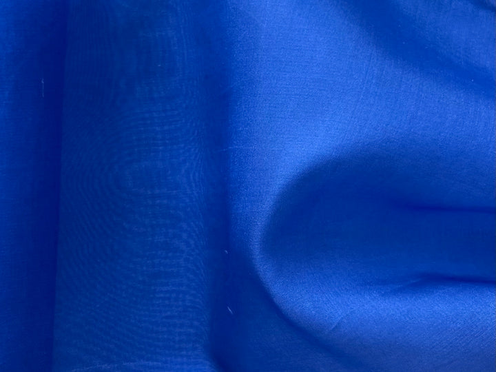 Sheer Bold Royal Blue Crisp Silk Organza (Made in Italy)