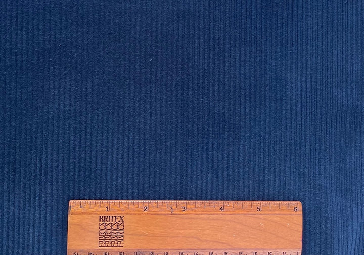 Admiral Navy Blue Stretch Mid-Wale Cotton Corduroy (Made in Italy)