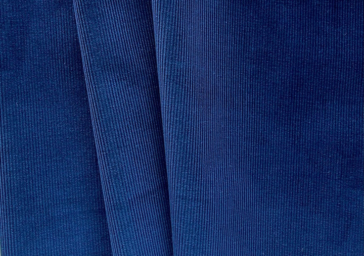 Velvety Indigo Ink Pinwale Corded Cotton Corduroy (Made in Italy)