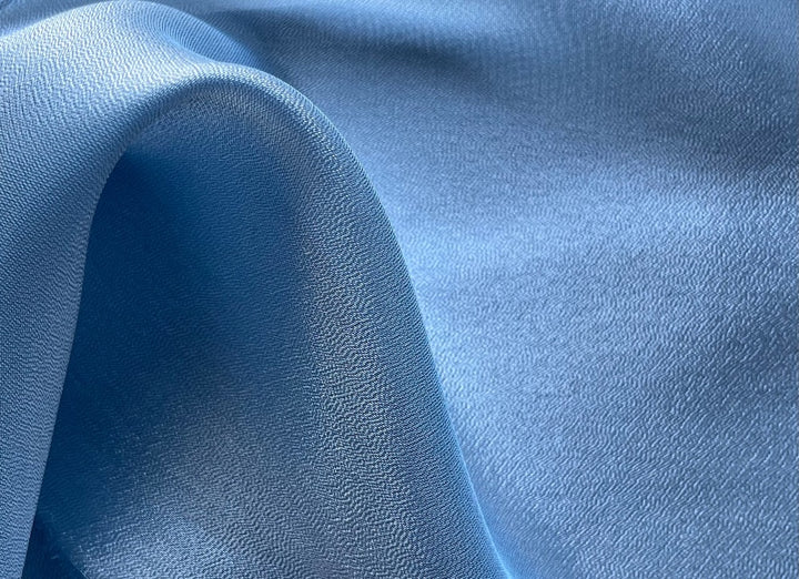 Silvery Summer Sky Blue Silk Blend Lame (Made in Italy)