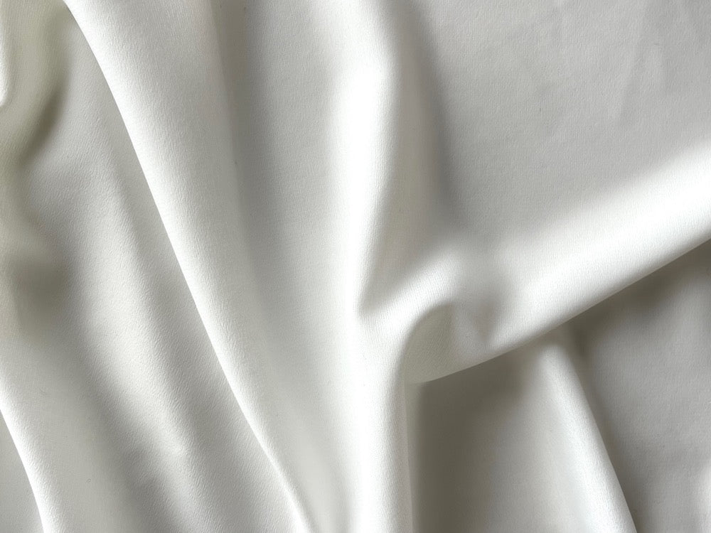 Soft White Silk Blend Crepe De Chine (Made in Italy)