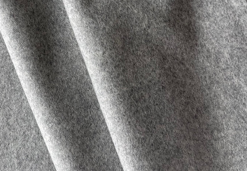 Gray Heather Boiled Wool Fabric by Telio