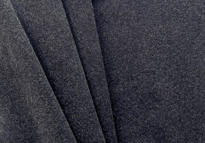 Shadowed Charcoal Grey Wool Melton Coating (Made in Italy)
