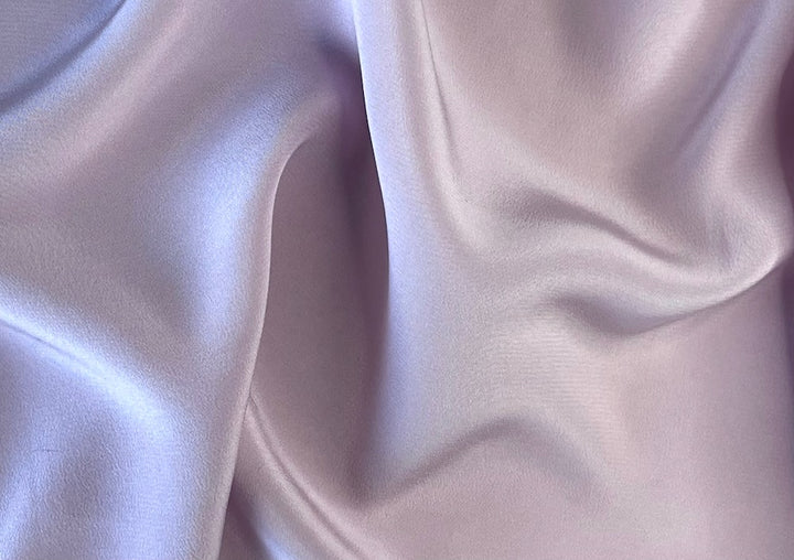 Pale Lilac Frappé Silk Crepe De Chine (Made in Italy)