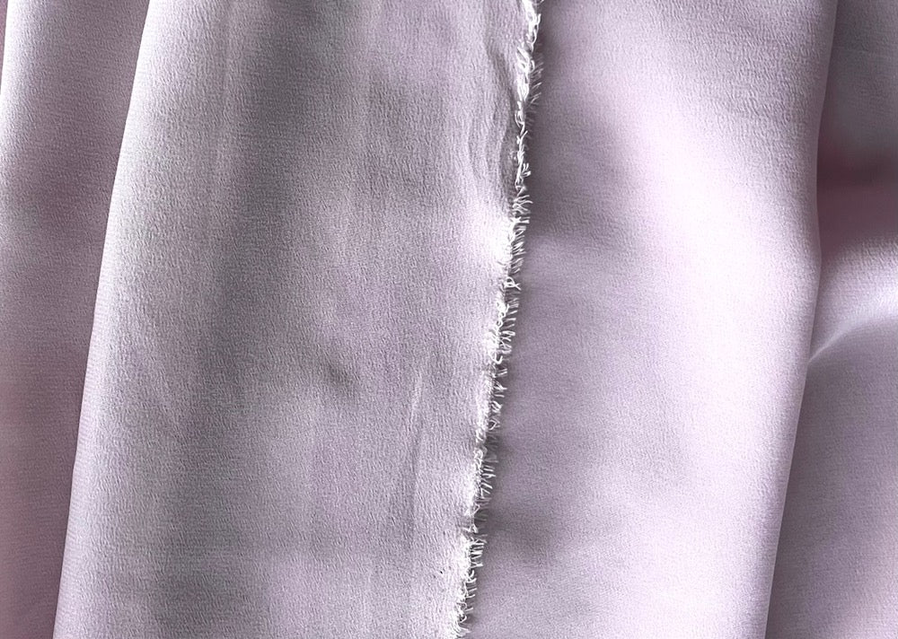Pale Lilac Frappé Silk Crepe De Chine (Made in Italy)