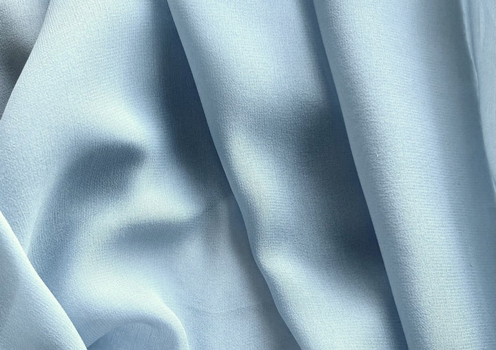 Semi-Sheer Soft Rain Cloud Blue-Grey Silk Georgette (Made in Italy)