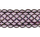 2" Plum Scalloped Galloon Beaded Lace